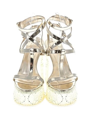Christian Louboutin Yazefine Red Sole Platform Metallic Embellished Pumps (view 2)