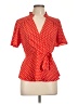 Monteau Polka Dots Red Short Sleeve Blouse Size L - photo 1