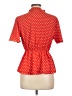 Monteau Polka Dots Red Short Sleeve Blouse Size L - photo 2