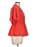 Monteau Polka Dots Red Short Sleeve Blouse Size L - photo 4