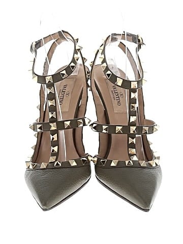 Valentino Garavani Leather Rockstud Heels (view 2)