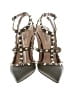 Valentino Garavani 100% Leather Gray Leather Rockstud Heels Size EU 37 - photo 2