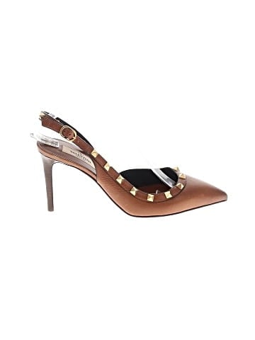 Valentino Garavani Leather Rockstud Slingback Heels (view 1)