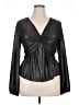 Bold Elements Metallic Black Long Sleeve Blouse Size XL - photo 1