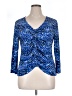 Bold Elements Blue 3/4 Sleeve Blouse Size XL - photo 1