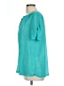 Takara 100% Polyester Teal Short Sleeve Blouse Size L - photo 5