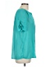 Takara 100% Polyester Teal Short Sleeve Blouse Size L - photo 4