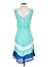 Peppermint 100% Polyester Color Block Teal Casual Dress Size S - photo 2