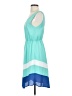 Peppermint 100% Polyester Color Block Teal Casual Dress Size S - photo 5