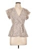 Monteau Ivory Short Sleeve Blouse Size L - photo 1