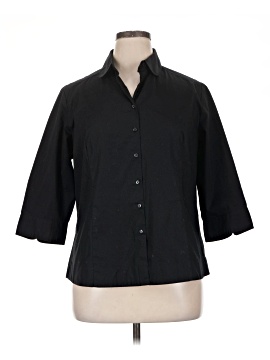 Riders By Lee 3/4 Sleeve Button Down Shirt