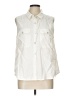 Dylan Ivory Sleeveless Button-Down Shirt Size L - photo 1