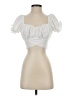 Lyaner White Short Sleeve Top Size S - photo 1