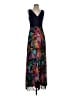 Xscape Floral Blue Black Cocktail Dress Size 4 - photo 1