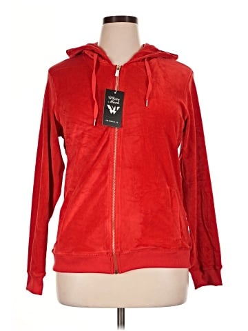 White Mark Zip Up Hoodie (view 1)