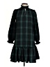 J.Crew 100% Polyester Plaid Green Casual Dress Size XXS - photo 1