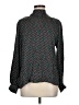 Tucker Chevron-herringbone Teal Long Sleeve Silk Top Size M - photo 1