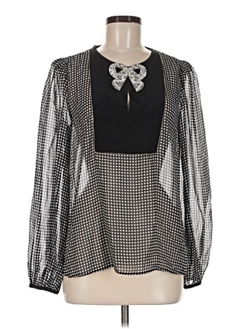 Saloni Long Sleeve Silk Top (view 1)