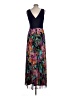 Xscape 100% Polyester Floral Blue Black Cocktail Dress Size 10 - photo 2