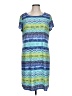 Nine West Print Blue Casual Dress Size L - photo 1