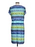 Nine West Print Blue Casual Dress Size L - photo 2