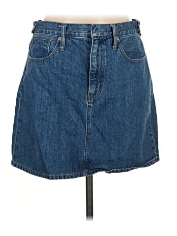 Madewell Rigid Denim Straight Mini Skirt in Haydel Wash: Tie-Waist Edition (view 1)