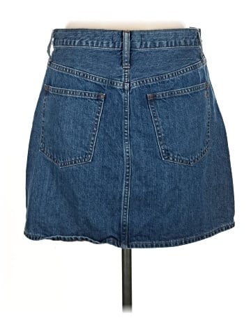 Madewell Rigid Denim Straight Mini Skirt in Haydel Wash: Tie-Waist Edition (view 2)