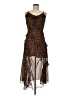 Olivia Grey 100% Polyester Animal Print Brown Cocktail Dress Size M - photo 1