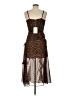 Olivia Grey 100% Polyester Animal Print Brown Cocktail Dress Size M - photo 2