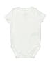 Unbranded 100% Cotton Solid White Ivory Short Sleeve Onesie Size 0-3 mo - photo 1