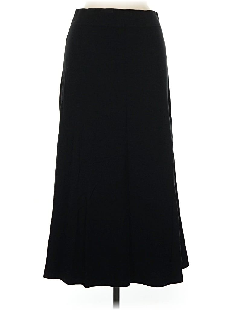 Bleusalt Formal Skirt: Black Solid Pattern Bottoms - Size Medium