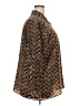 Fashion Bug 100% Polyester Chevron-herringbone Brown Long Sleeve Blouse Size 22 - photo 4