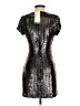 Parker 100% Silk Metallic Silver Cocktail Dress Size XS - photo 2