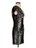 Parker 100% Silk Metallic Silver Cocktail Dress Size XS - photo 4