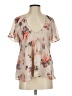 Lucky Brand 100% Polyester Tan Short Sleeve Blouse Size S - photo 1