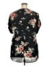 Signature Studio 100% Polyester Floral Black Short Sleeve Blouse Size 2X - photo 2