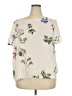 ModCloth 100% Polyester Ivory Short Sleeve Blouse Size 2X - photo 1