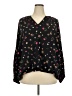 Old Navy Floral Black Long Sleeve Blouse Size XXL - photo 1