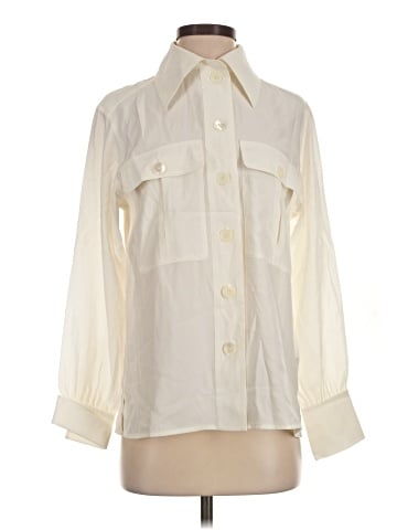 Madewell Silk Utility-Pocket Button-Up Shirt (view 1)