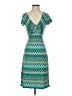 BCBGMAXAZRIA Chevron-herringbone Teal Cocktail Dress Size XS - photo 1