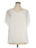 Cato 100% Polyester Ivory Short Sleeve Blouse Size XL - photo 1