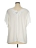 Cato 100% Polyester Ivory Short Sleeve Blouse Size XL - photo 2