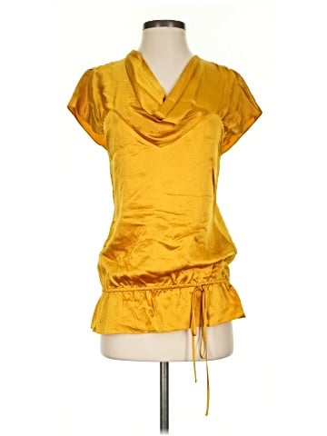 BCBGMAXAZRIA Short Sleeve Silk Top (view 1)