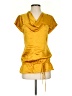 BCBGMAXAZRIA 100% Silk Gold Short Sleeve Silk Top Size XS - photo 1