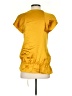 BCBGMAXAZRIA 100% Silk Gold Short Sleeve Silk Top Size XS - photo 2