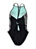 Mossimo Chevron-herringbone Teal One Piece Swimsuit Size XL - photo 2