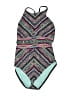 Mossimo Chevron-herringbone Teal One Piece Swimsuit Size XL - photo 1