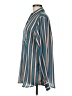 Le Superbe 100% Polyester Stripes Teal Long Sleeve Blouse Size 8 - photo 5