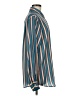 Le Superbe 100% Polyester Stripes Teal Long Sleeve Blouse Size 8 - photo 4