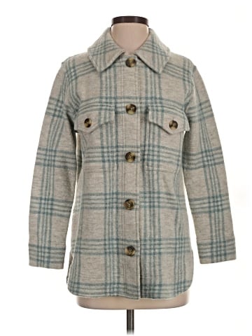 Madewell Boiled Wool Shirt-Jacket in Plaid (view 1)